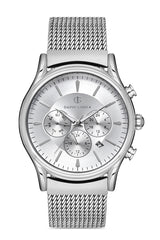 DAVID GUNER GÜMÜŞ KAPLAMALI BEYAZ KADRANLI ERKEK KOL SAATİ DG-8203GC-A1