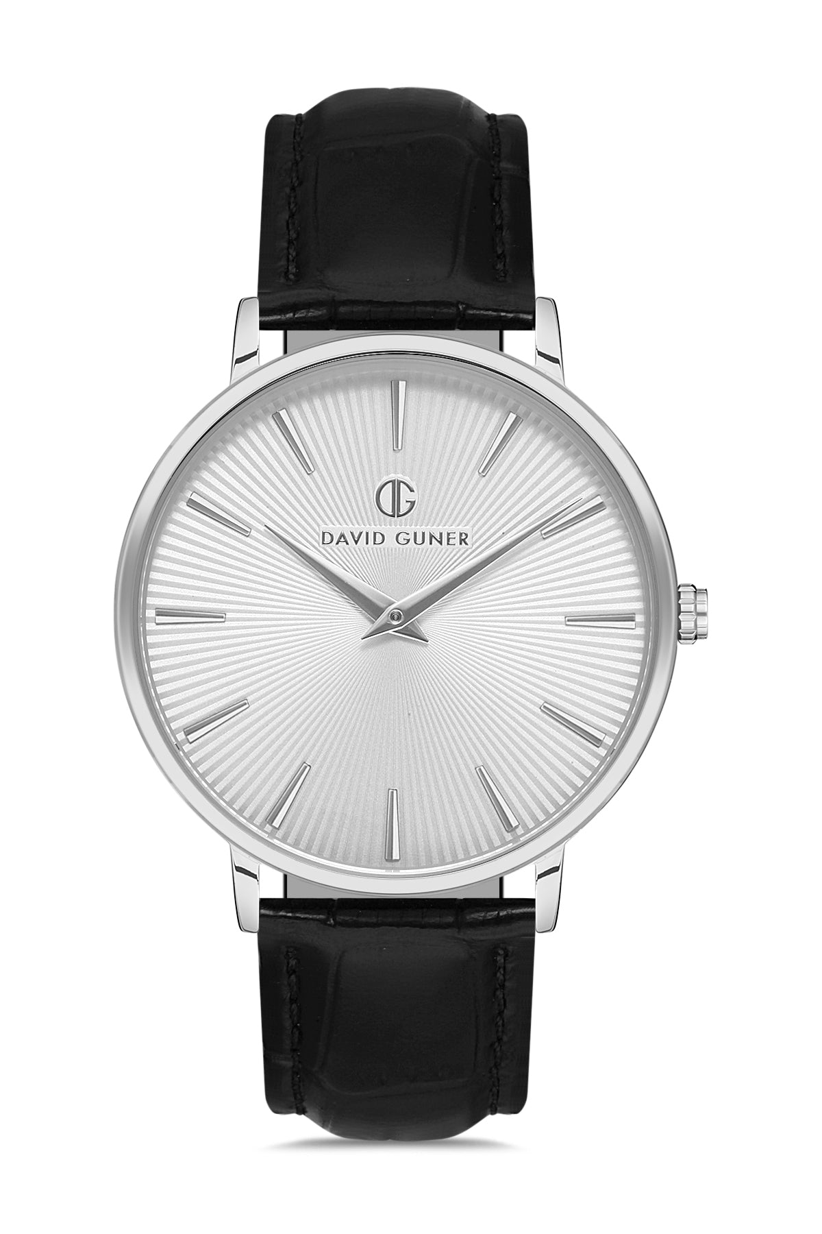 DAVID GUNER GÜMÜŞ KAPLAMALI BEYAZ KADRANLI ERKEK KOL SAATİ DG-8233GB-J1