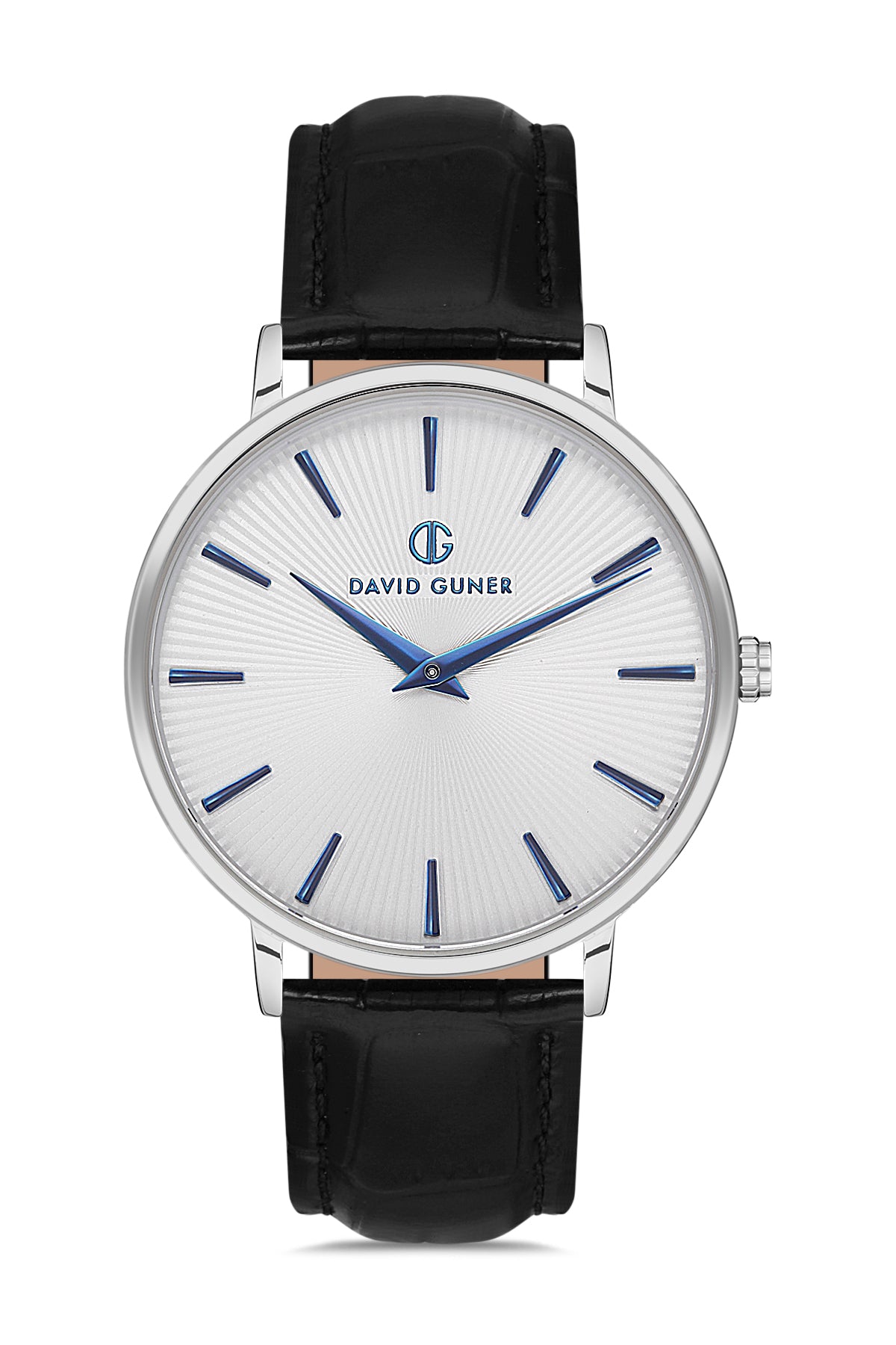DAVID GUNER GÜMÜŞ KAPLAMALI BEYAZ KADRANLI ERKEK KOL SAATİ DG-8233GB-J1H