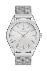 DAVID GUNER GÜMÜŞ KAPLAMALI BEYAZ KADRANLI ERKEK KOL SAATİ DG-8285GC-A1