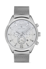 DAVID GUNER GÜMÜŞ KAPLAMALI BEYAZ KADRANLI ERKEK KOL SAATİ - DG-8368GC-A1