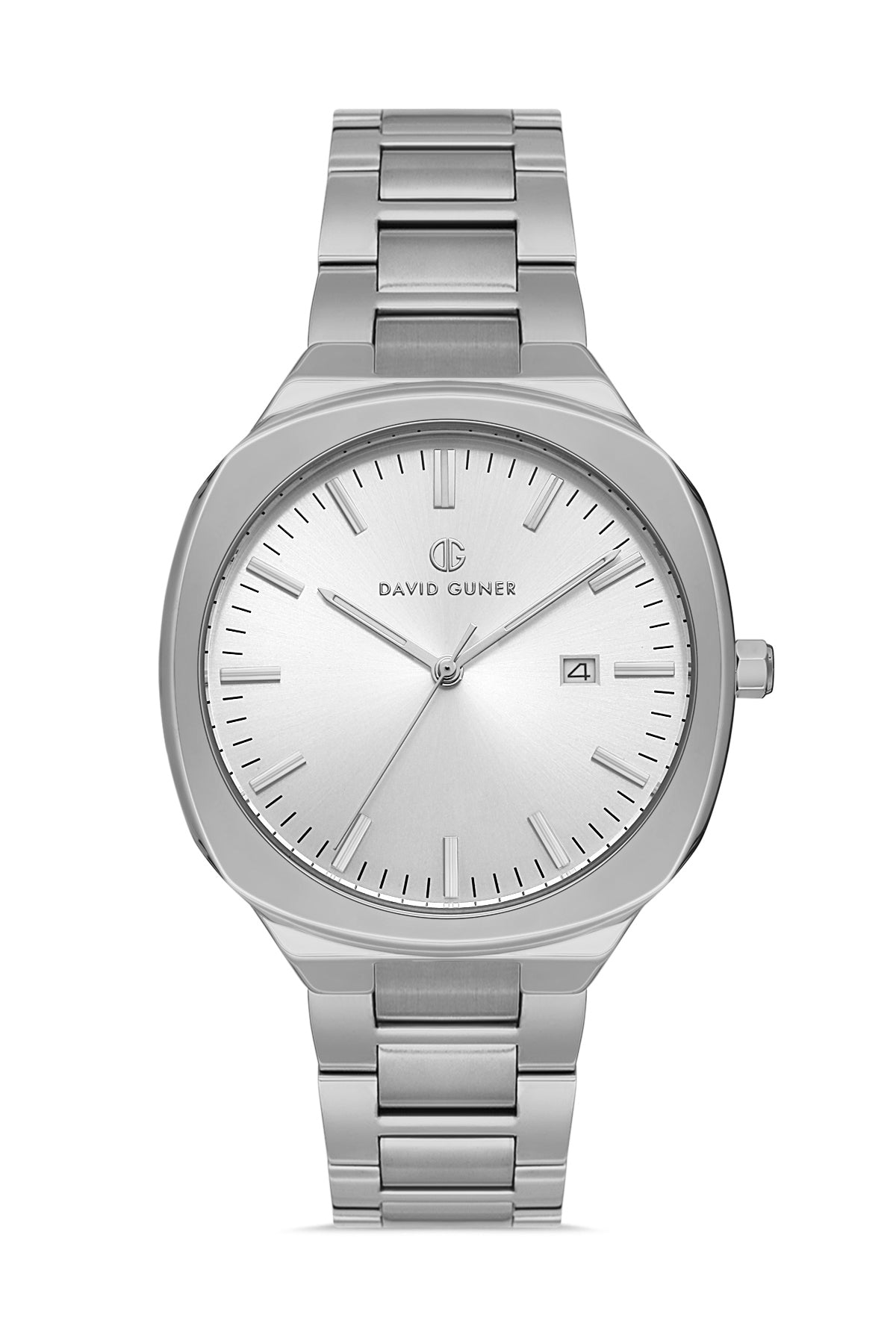 DAVID GUNER GÜMÜŞ KAPLAMALI BEYAZ KADRANLI ERKEK KOL SAATİ - DG-8413GA-A1