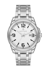 DAVID GUNER Gümüş Kadranlı Takvimli Paslanmaz Çelik Erkek Kol Saati - DG-8469GA-A1