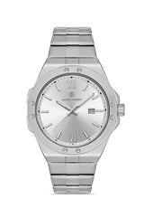 DAVID GUNER GÜMÜŞ KAPLAMALI BEYAZ KADRANLI ERKEK KOL SAATİ DG-8608GA-A1