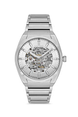 DAVID GUNER GÜMÜŞ KAPLAMALI BEYAZ KADRANLI ERKEK KOL SAATİ DG-8653GA-A1