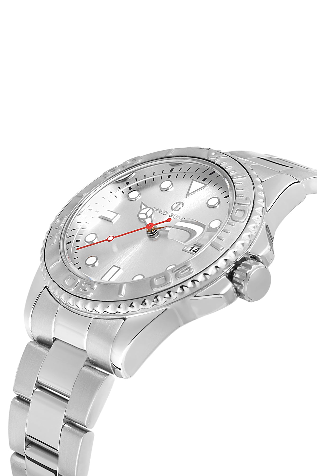 DAVID GUNER GÜMÜŞ KAPLAMALI BEYAZ KADRANLI ERKEK KOL SAATİ DG-8712GA-A1