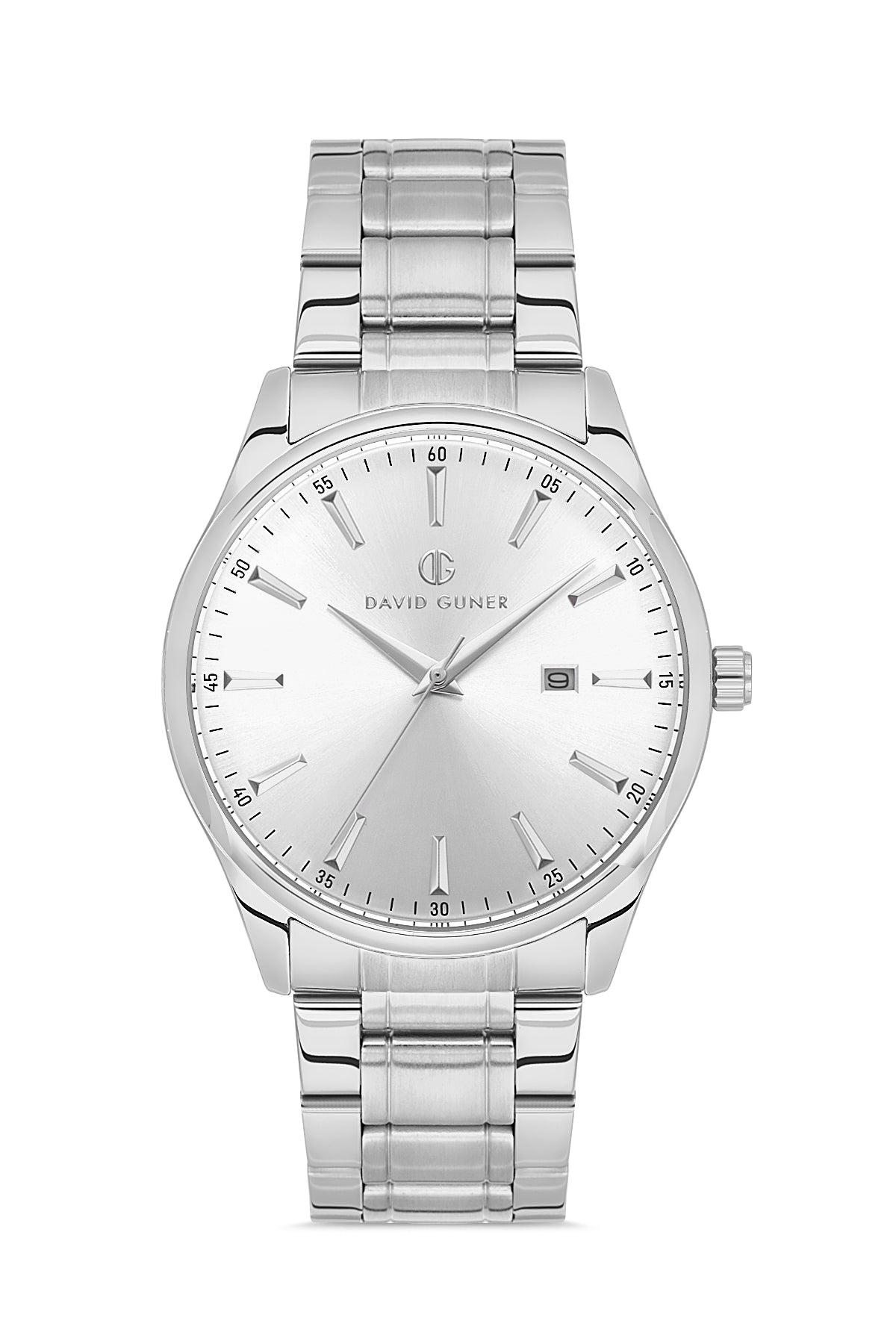 DAVID GUNER GÜMÜŞ KAPLAMALI BEYAZ KADRANLI ERKEK KOL SAATİ - DG-8714GA-A1