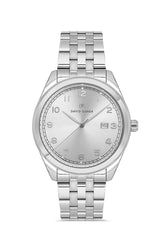 DAVID GUNER GÜMÜŞ KAPLAMALI BEYAZ KADRANLI ERKEK KOL SAATİ - DG-8733GA-A1