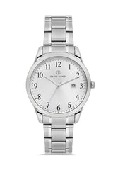 DAVID GUNER Gümüş Kaplama Gümüş Kadranlı Takvimli Erkek Kol Saati