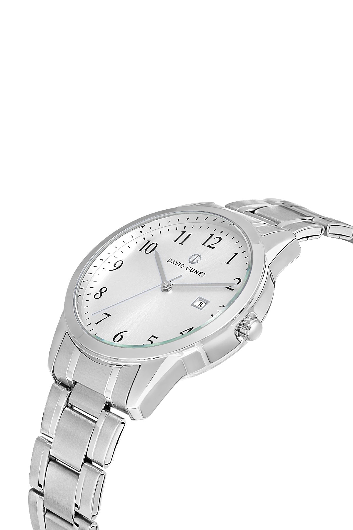 DAVID GUNER Gümüş Kaplama Gümüş Kadranlı Takvimli Erkek Kol Saati