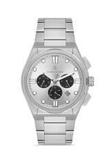 DAVID GUNER Gümüş Renk Kadranlı Multi Fonksiyon Erkek Kol Saati