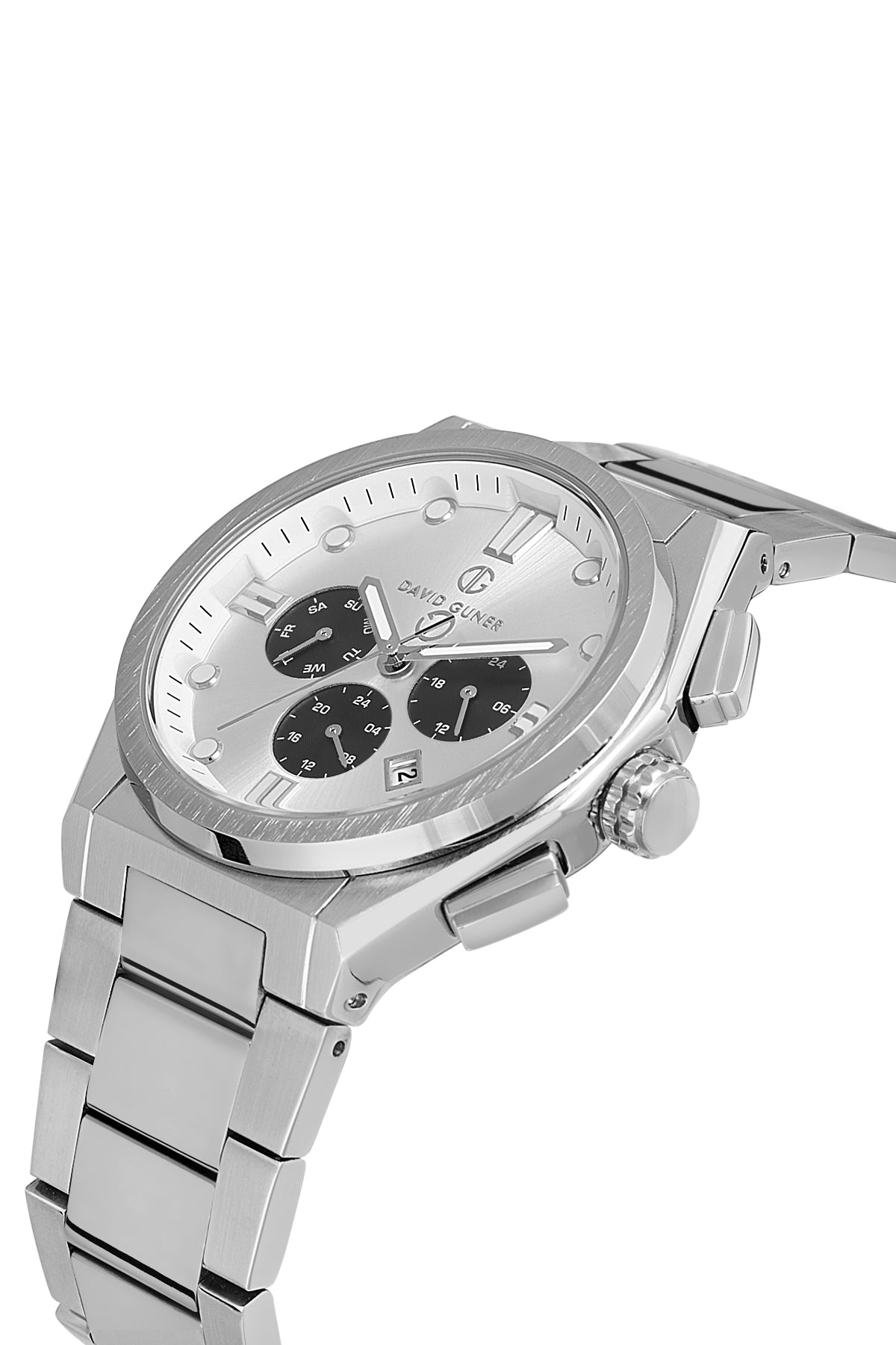 DAVID GUNER Gümüş Renk Kadranlı Multi Fonksiyon Erkek Kol Saati