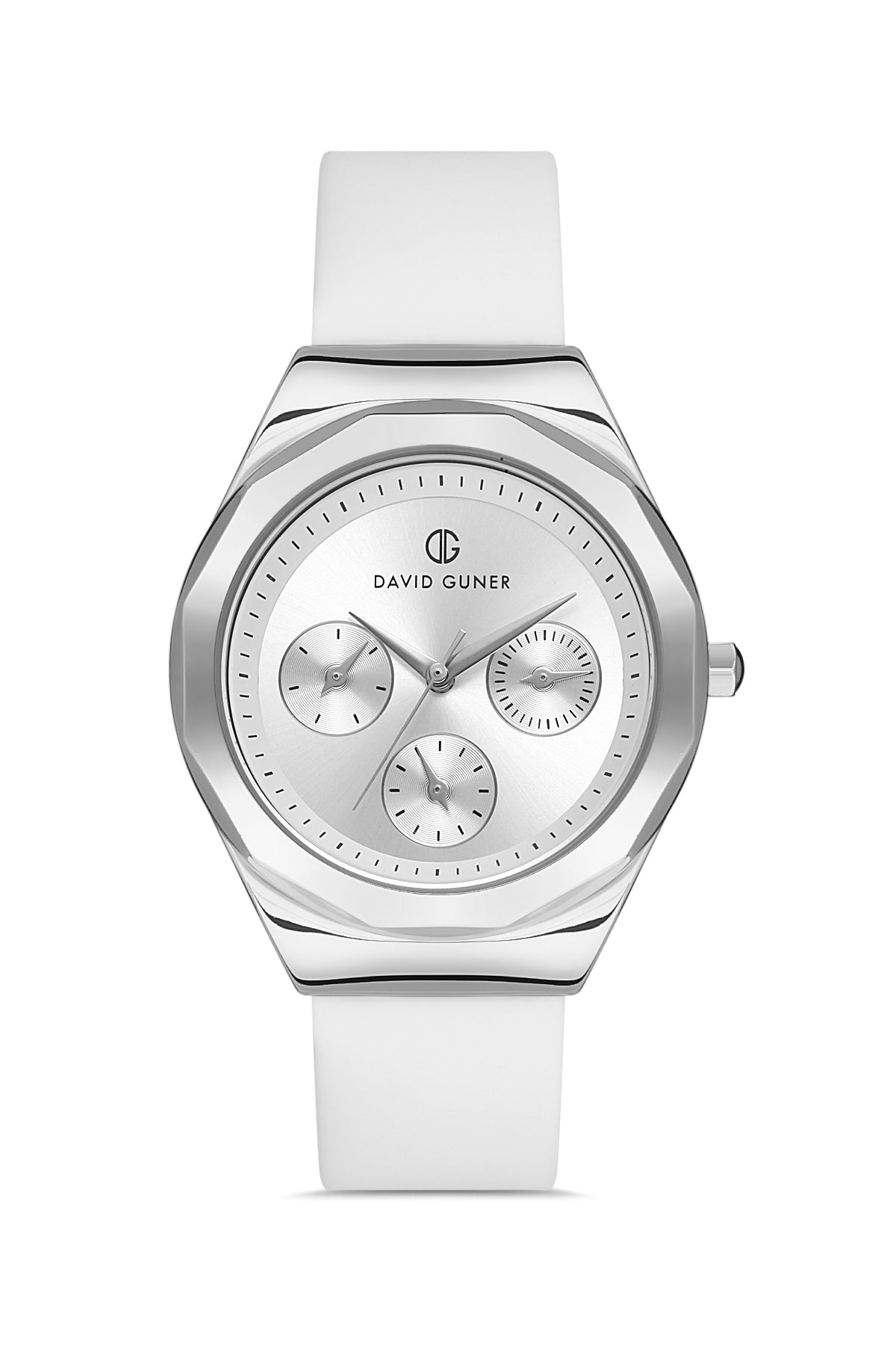 DAVID GUNER GÜMÜŞ KAPLAMALI BEYAZ KADRANLI KADIN KOL SAATİ DG-8266LD-A1
