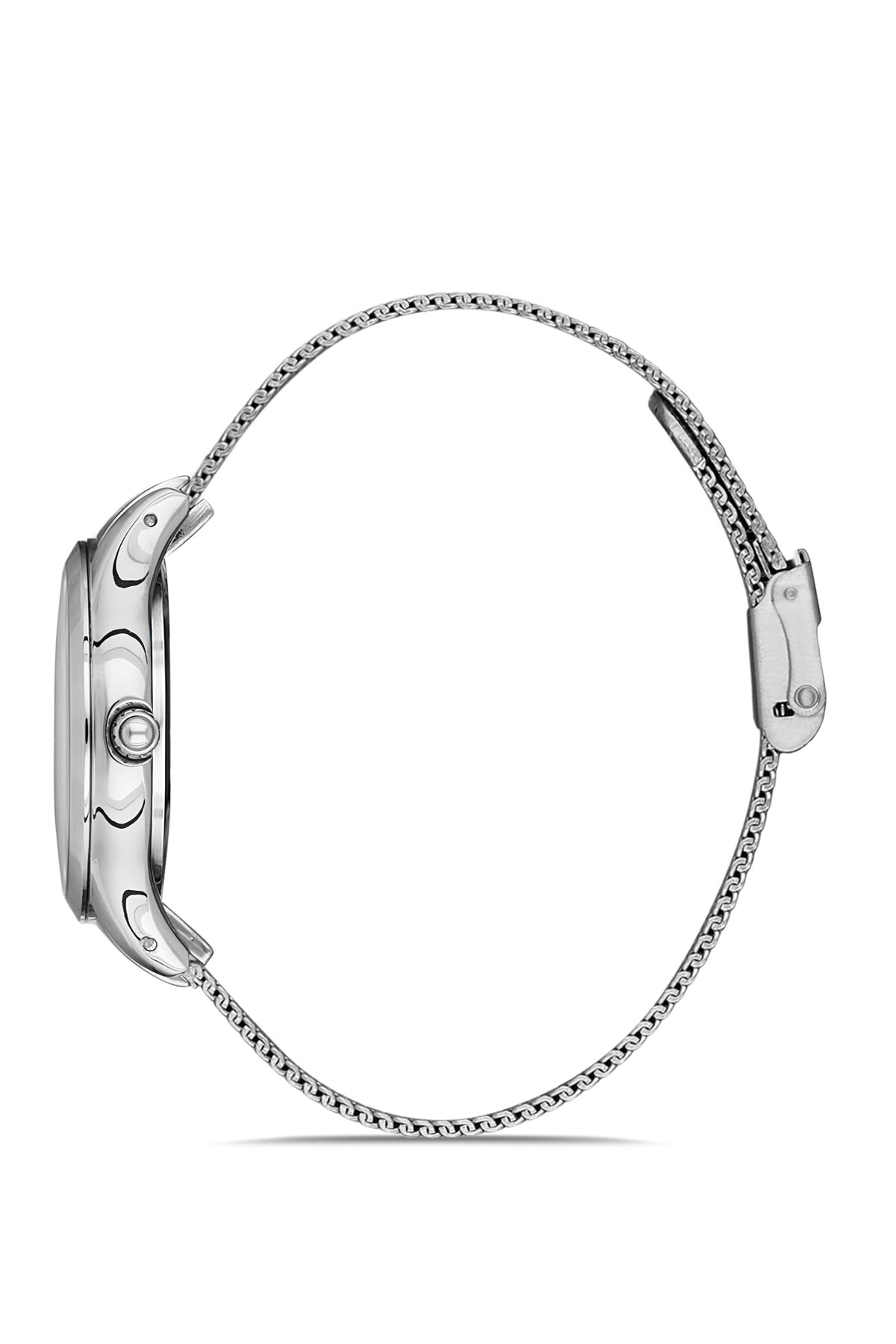 DAVID GUNER Gümüş Kaplama Gümüş Kadranlı Multi Fonksiyon Çelik Örme Kordon Kadın Kol Saati - DG-8276LC-A1