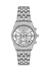 DAVID GUNER Gümüş Kaplama Gümüş Kadranlı Paslanmaz Masif Çelik Kadın Kol Saati - DG-8340LA-A1