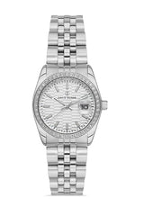 DAVID GUNER GÜMÜŞ KAPLAMALI BEYAZ KADRANLI KADIN KOL SAATİ DG-8383LA-A1