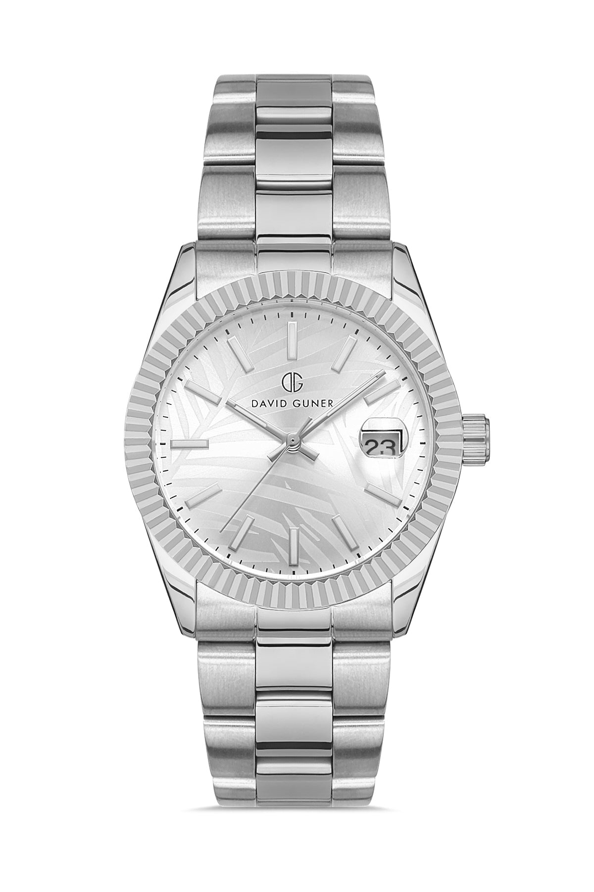 DAVID GUNER GÜMÜŞ KAPLAMALI BEYAZ KADRANLI KADIN KOL SAATİ DG-8385LA-A1