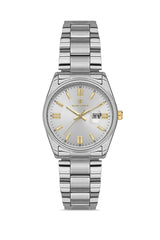 DAVID GUNER Beyaz Kadranlı Gümüş Kaplama Paslanmaz Çelik Kordonlu Kadın Kol Saati – DG-8391LA-A1