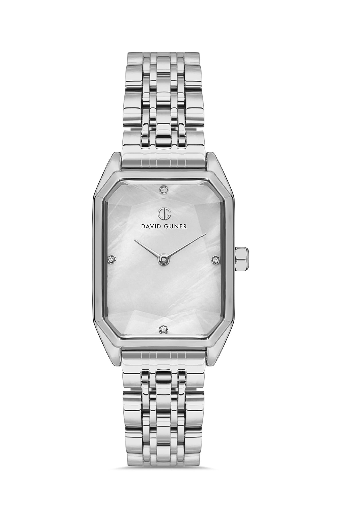 DAVID GUNER GÜMÜŞ KAPLAMALI BEYAZ KADRANLI KADIN KOL SAATİ DG-8417LA-A1