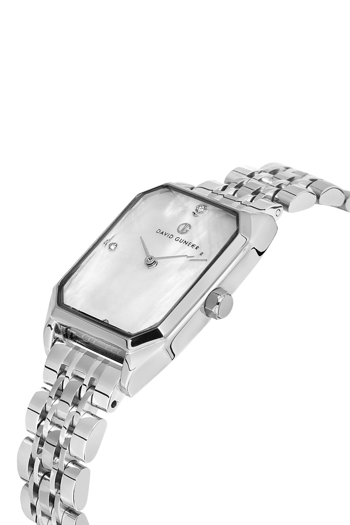 DAVID GUNER GÜMÜŞ KAPLAMALI BEYAZ KADRANLI KADIN KOL SAATİ DG-8417LA-A1
