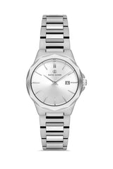 DAVID GUNER Gümüş Kaplama Beyaz Kadranlı Paslanmaz Masif Çelik Kordonlu Kadın Kol Saati - DG-8421LA-A1