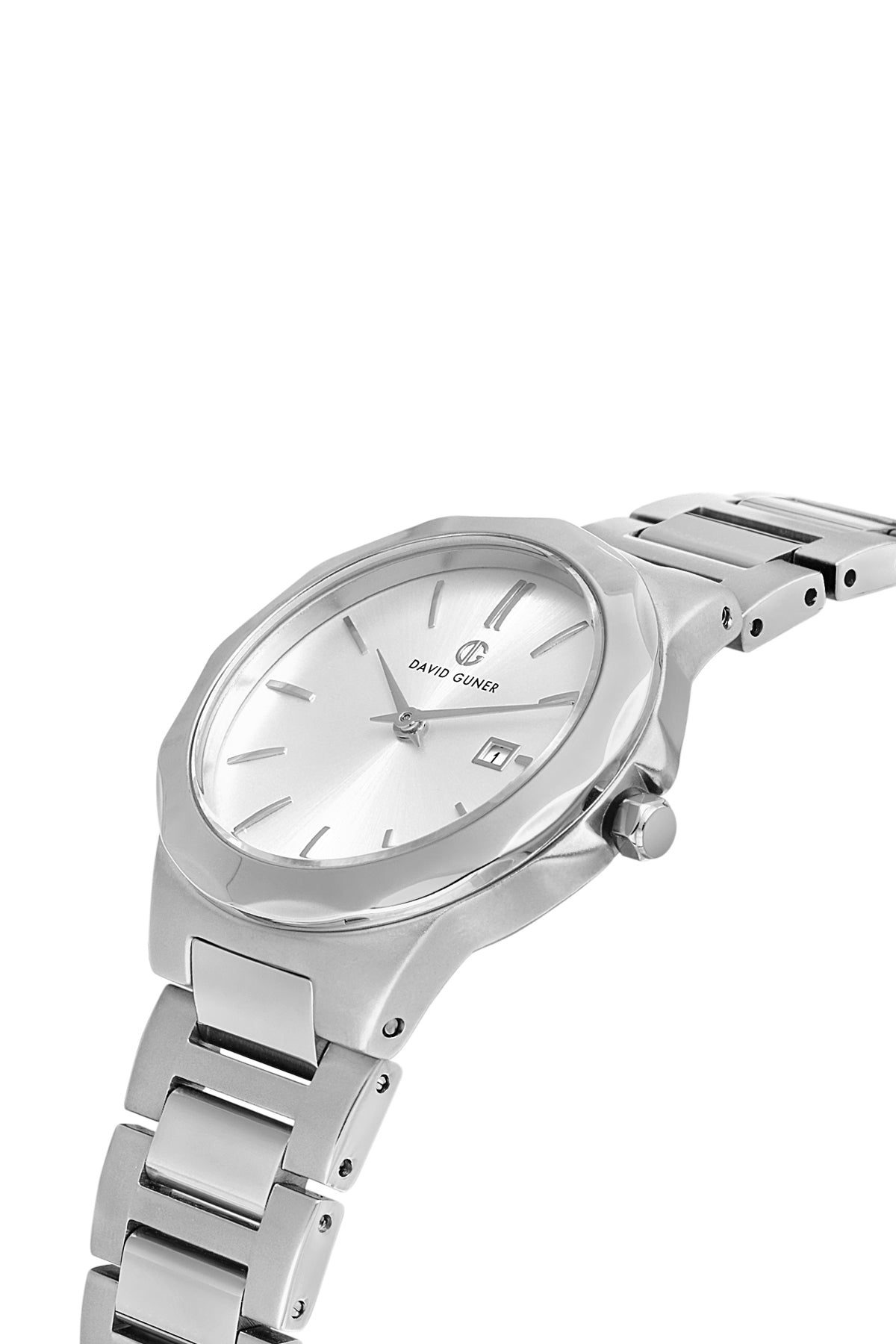 DAVID GUNER Gümüş Kaplama Beyaz Kadranlı Paslanmaz Masif Çelik Kordonlu Kadın Kol Saati - DG-8421LA-A1