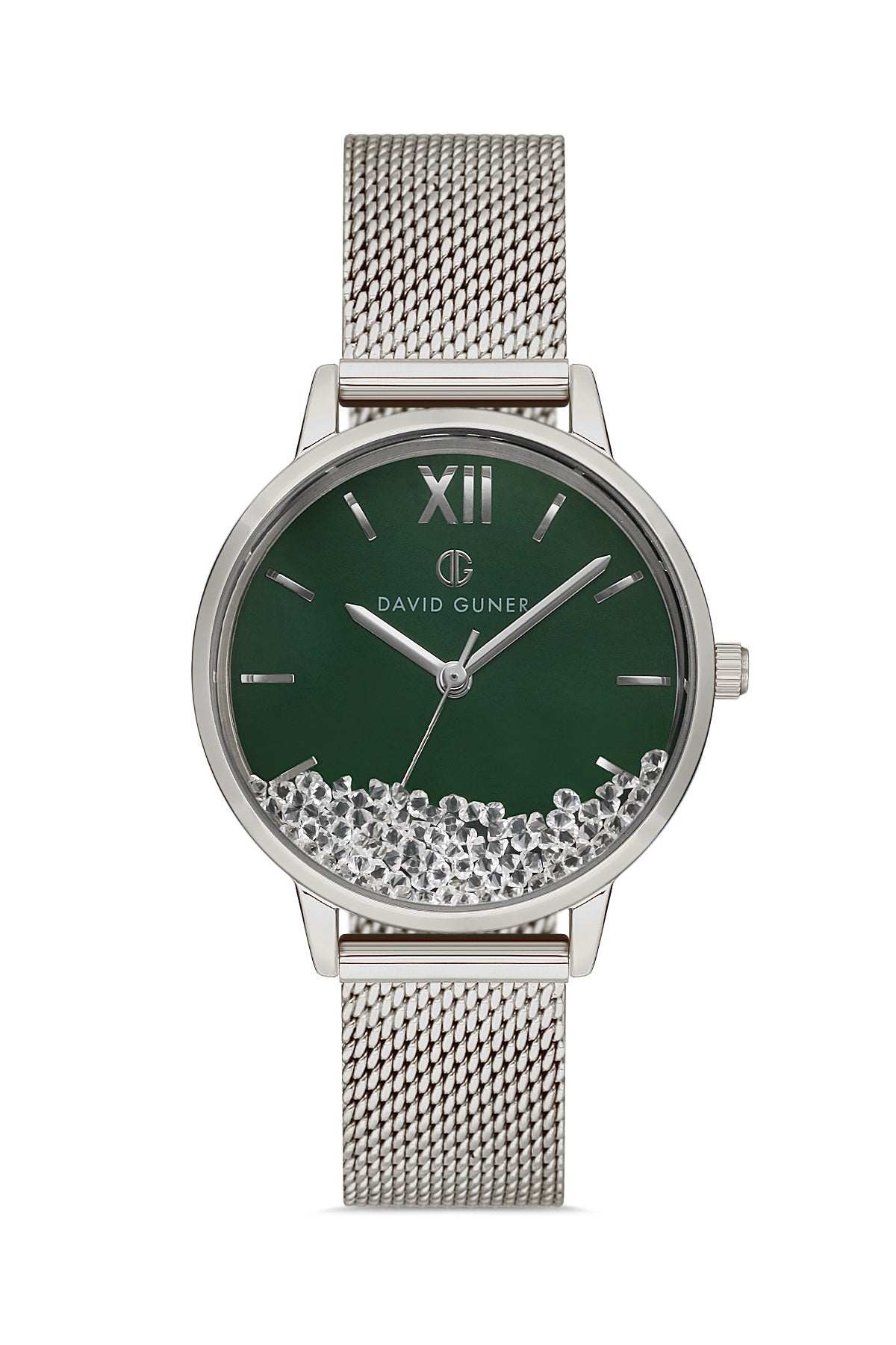 DAVID GUNER GÜMÜŞ KAPLAMALI BEYAZ KADRANLI KADIN KOL SAATİ DG-8428LC-A10