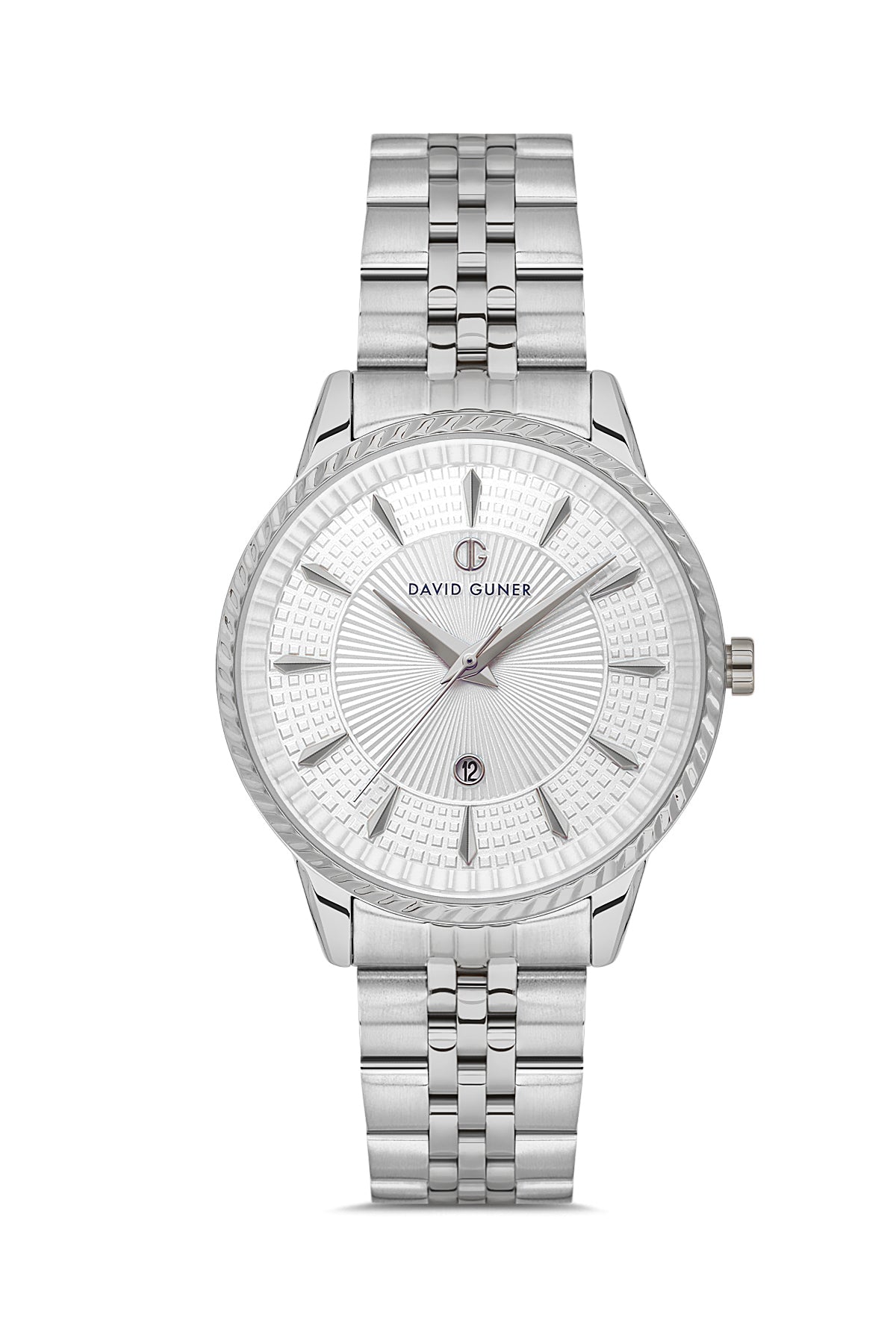 DAVID GUNER Takvimli Gümüş Kaplamalı Gümüş Kadranlı Kadın Kol Saati - DG-8680LA-A1
