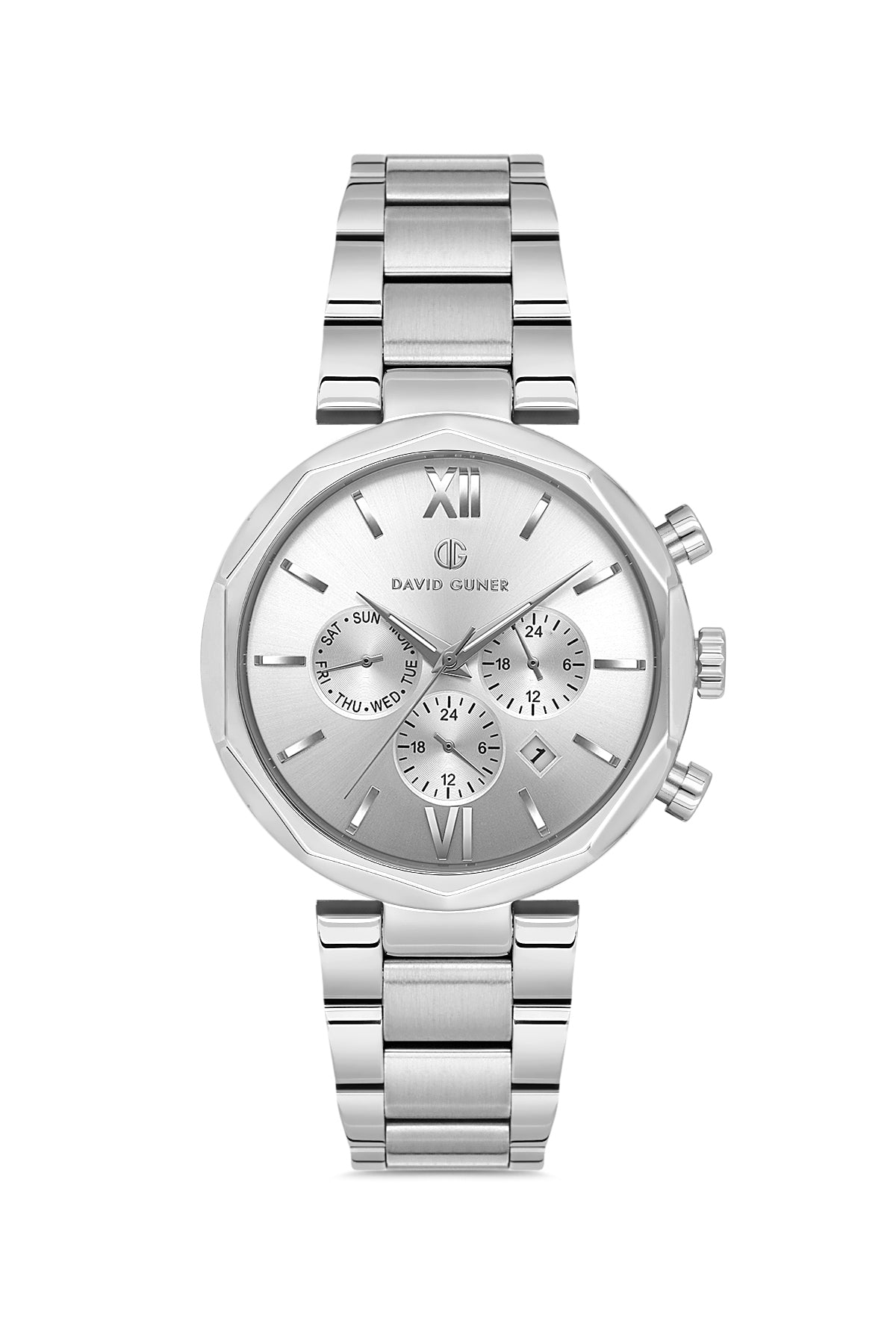 DAVID GUNER GÜMÜŞ KAPLAMALI BEYAZ KADRANLI KADIN KOL SAATİ - DG-8694LA-A1