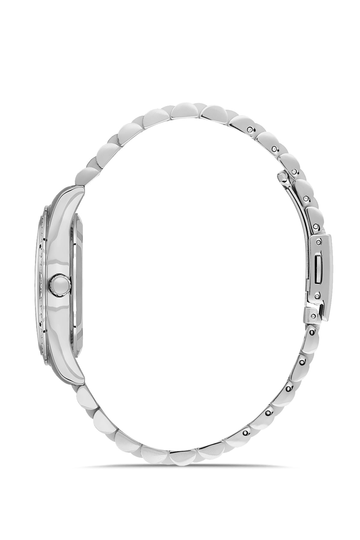 DAVID GUNER GÜMÜŞ KAPLAMALI BEYAZ KADRANLI KADIN KOL SAATİ DG-8695LA-A1