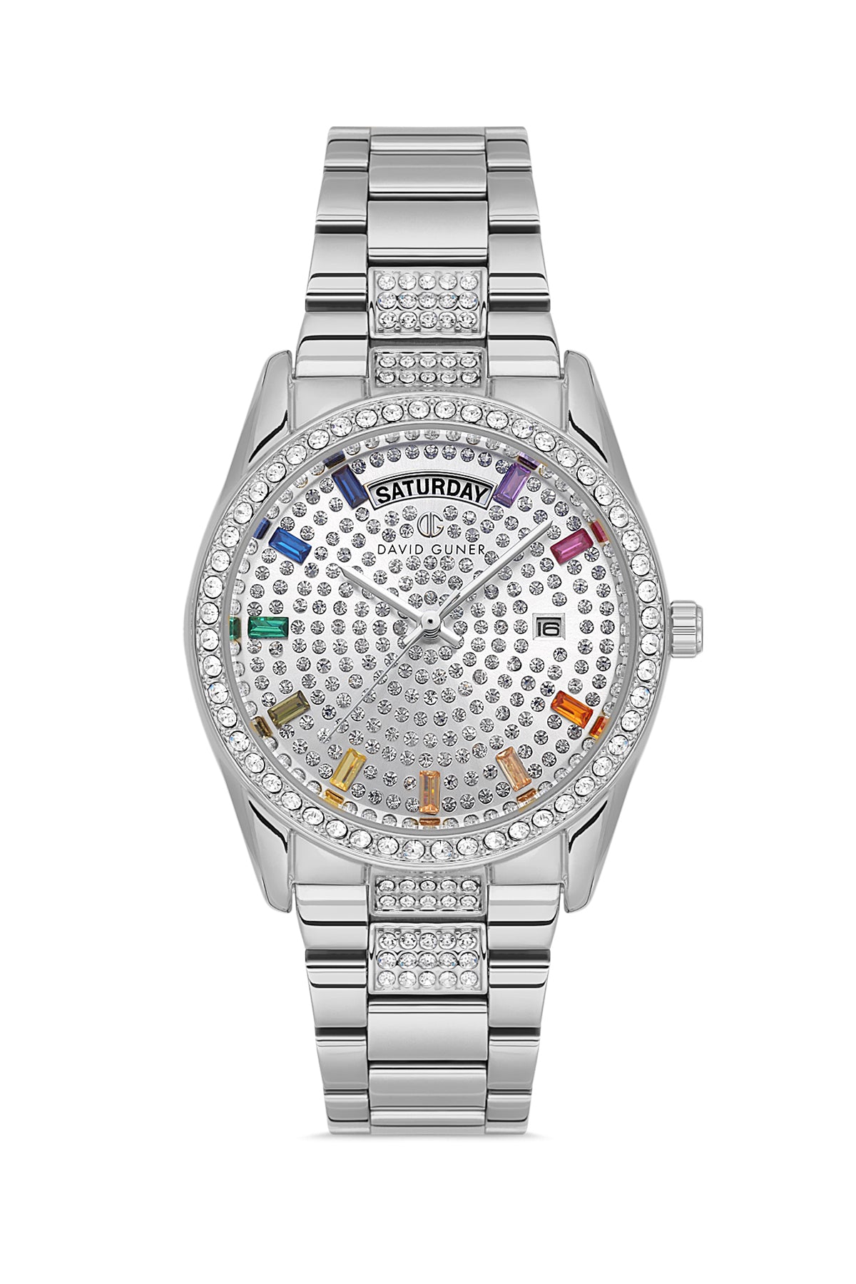 DAVID GUNER GÜMÜŞ KAPLAMALI BEYAZ KADRANLI KADIN KOL SAATİ DG-8703LA-A1