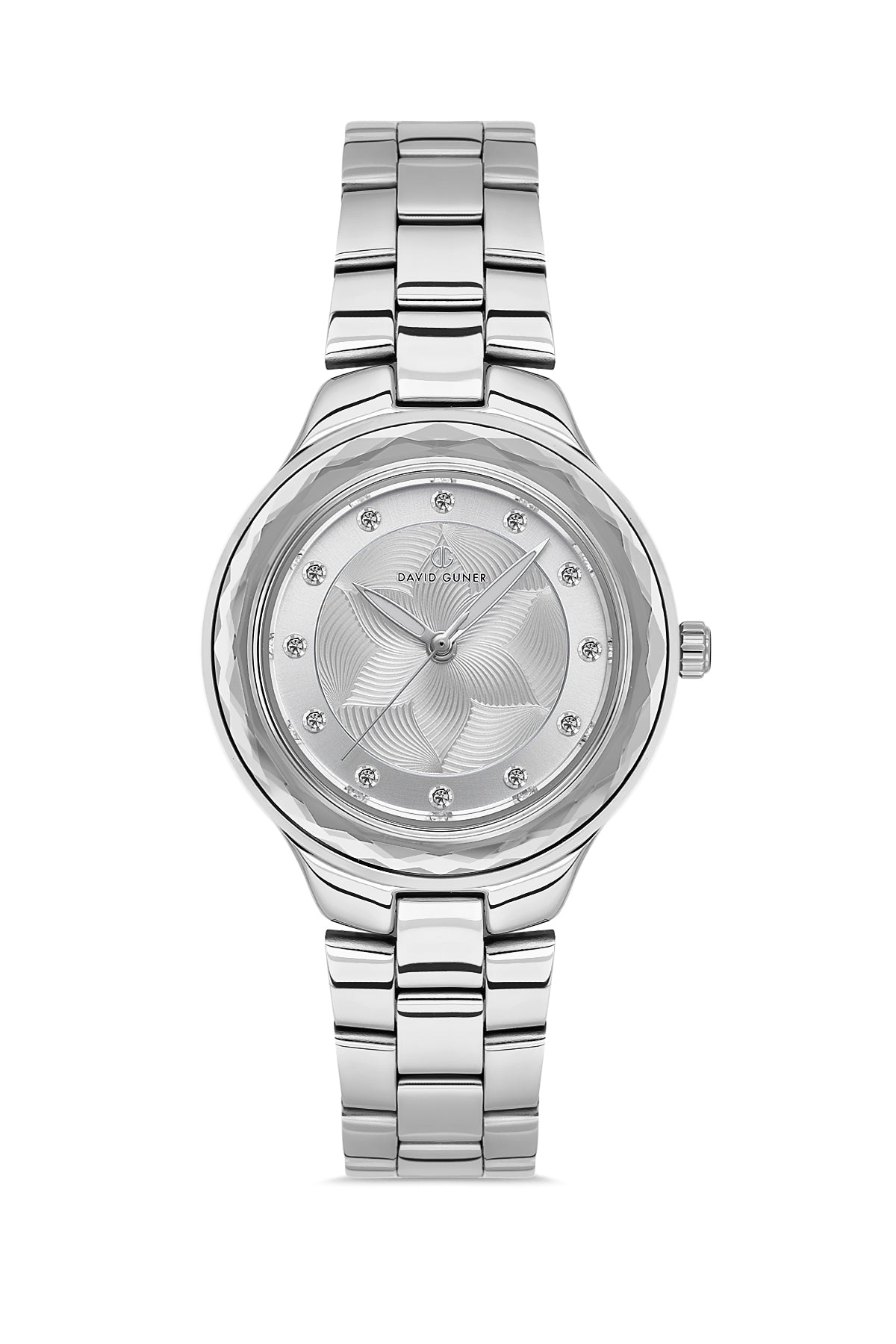 DAVID GUNER GÜMÜŞ KAPLAMALI BEYAZ KADRANLI KADIN KOL SAATİ - DG-8728LA-A1