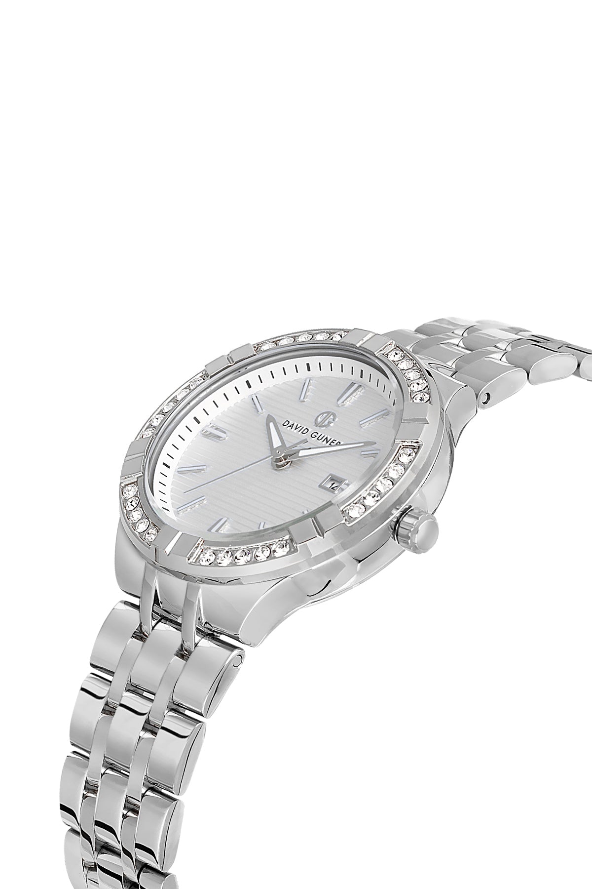 DAVID GUNER Gümüş Renk Taşlı Kadın Kol Saati