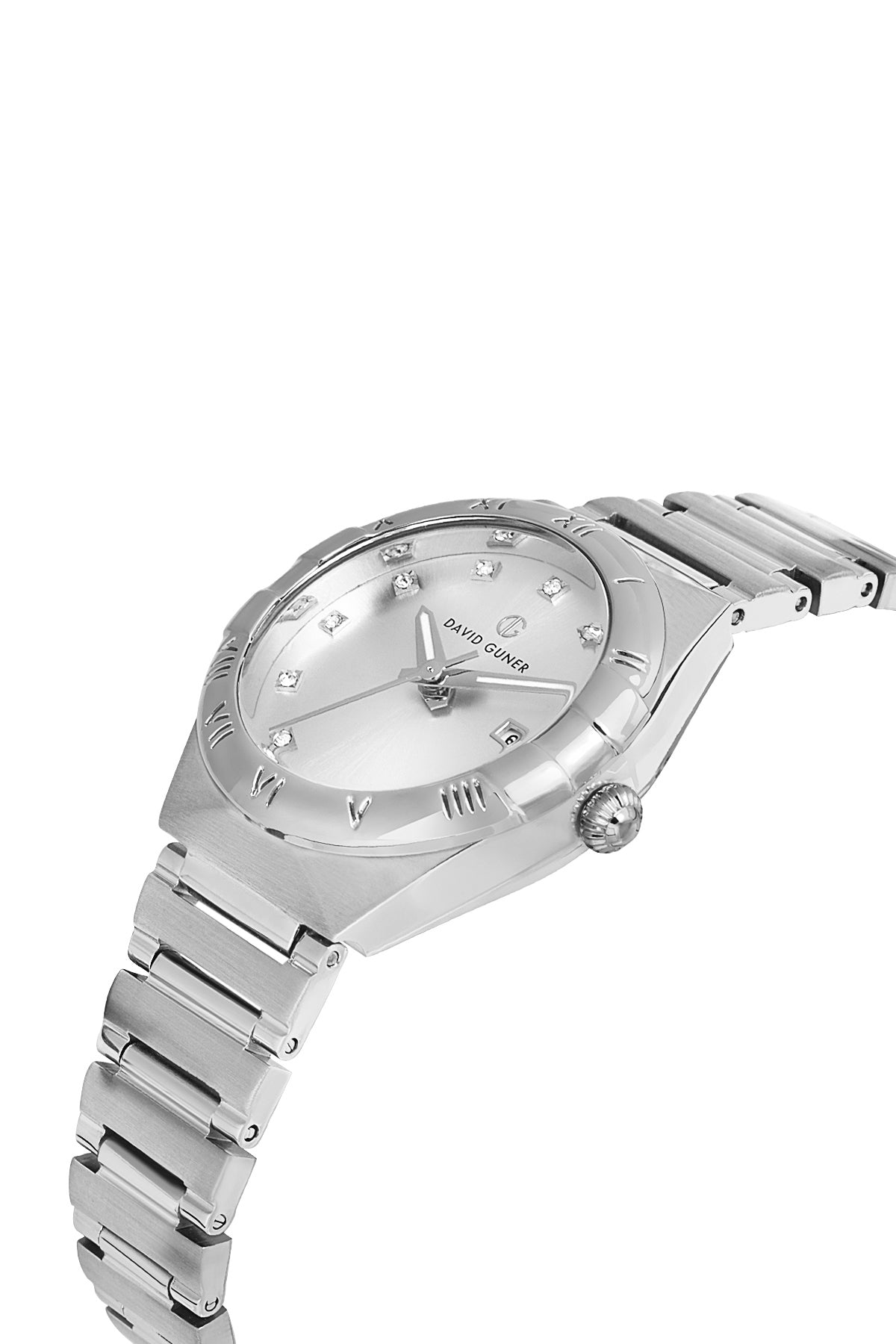 DAVID GUNER Gümüş Renk Kadranlı Takvimli Kadın Kol Saati