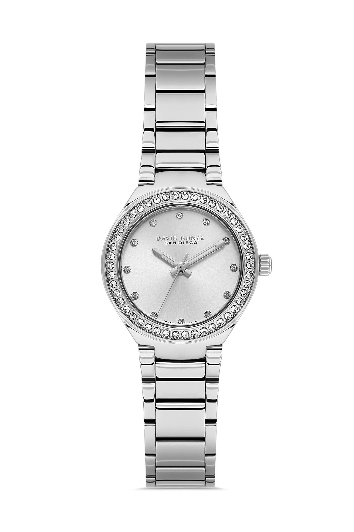 DAVID GUNER GÜMÜŞ KAPLAMALI BEYAZ KADRANLI KADIN KOL SAATİ DG-8868LA-A1