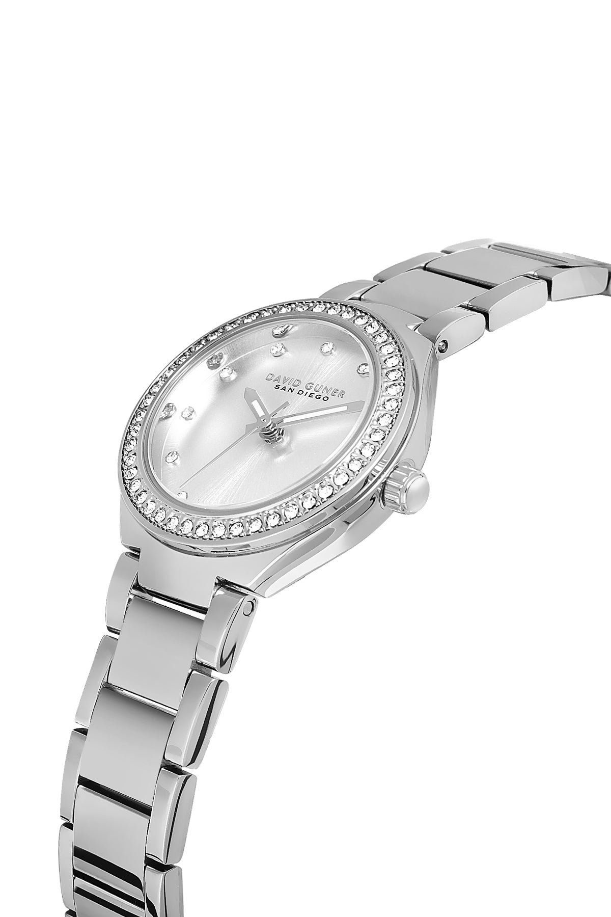 DAVID GUNER GÜMÜŞ KAPLAMALI BEYAZ KADRANLI KADIN KOL SAATİ DG-8868LA-A1