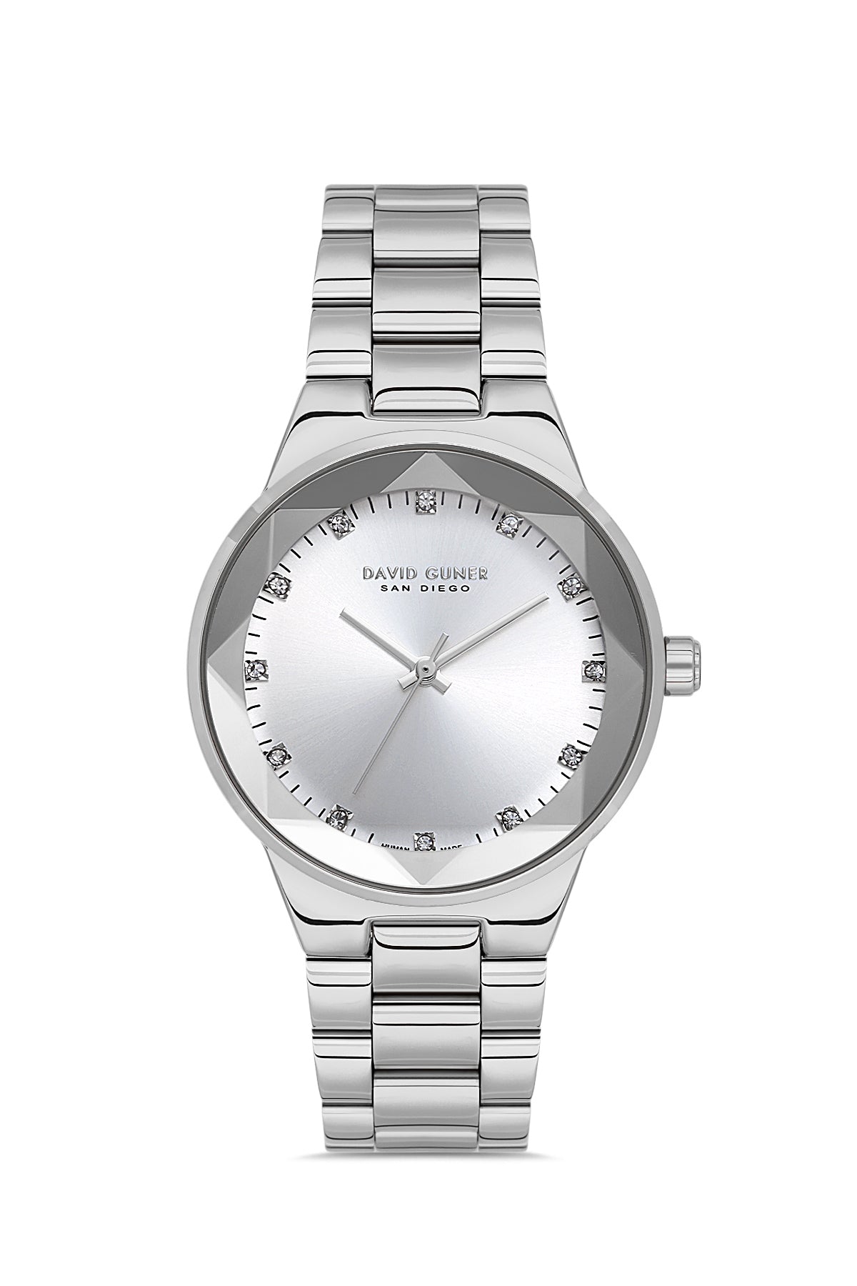 DAVID GUNER GÜMÜŞ KAPLAMALI BEYAZ KADRANLI KADIN KOL SAATİ DG-8909LA-A1