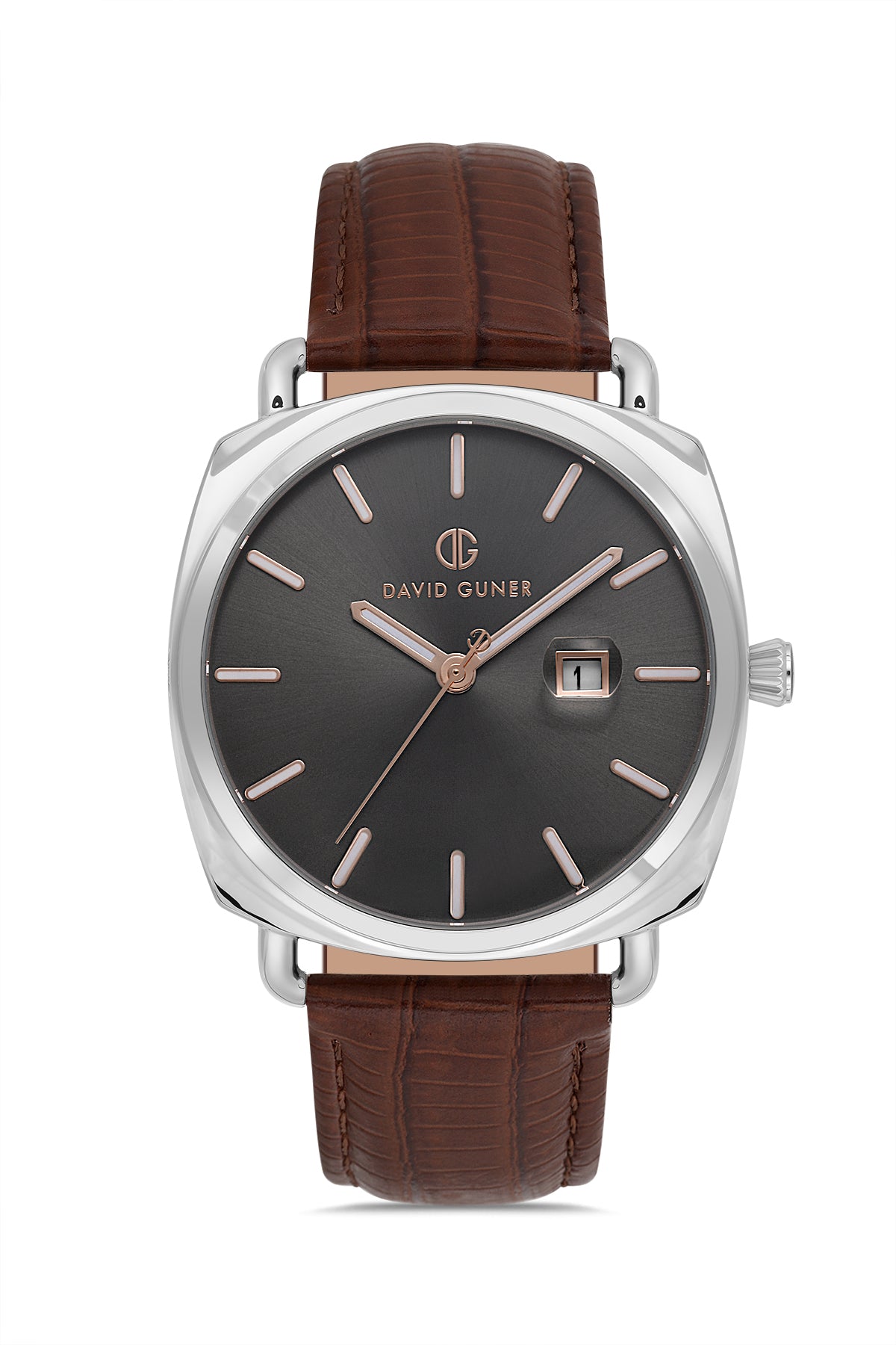 DAVID GUNER GÜMÜŞ KAPLAMALI GRİ KADRANLI ERKEK KOL SAATİ - DG-8055GB-K9