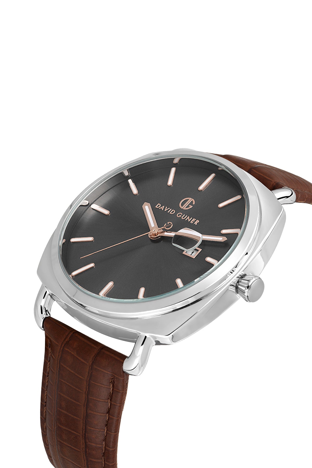 DAVID GUNER GÜMÜŞ KAPLAMALI GRİ KADRANLI ERKEK KOL SAATİ - DG-8055GB-K9