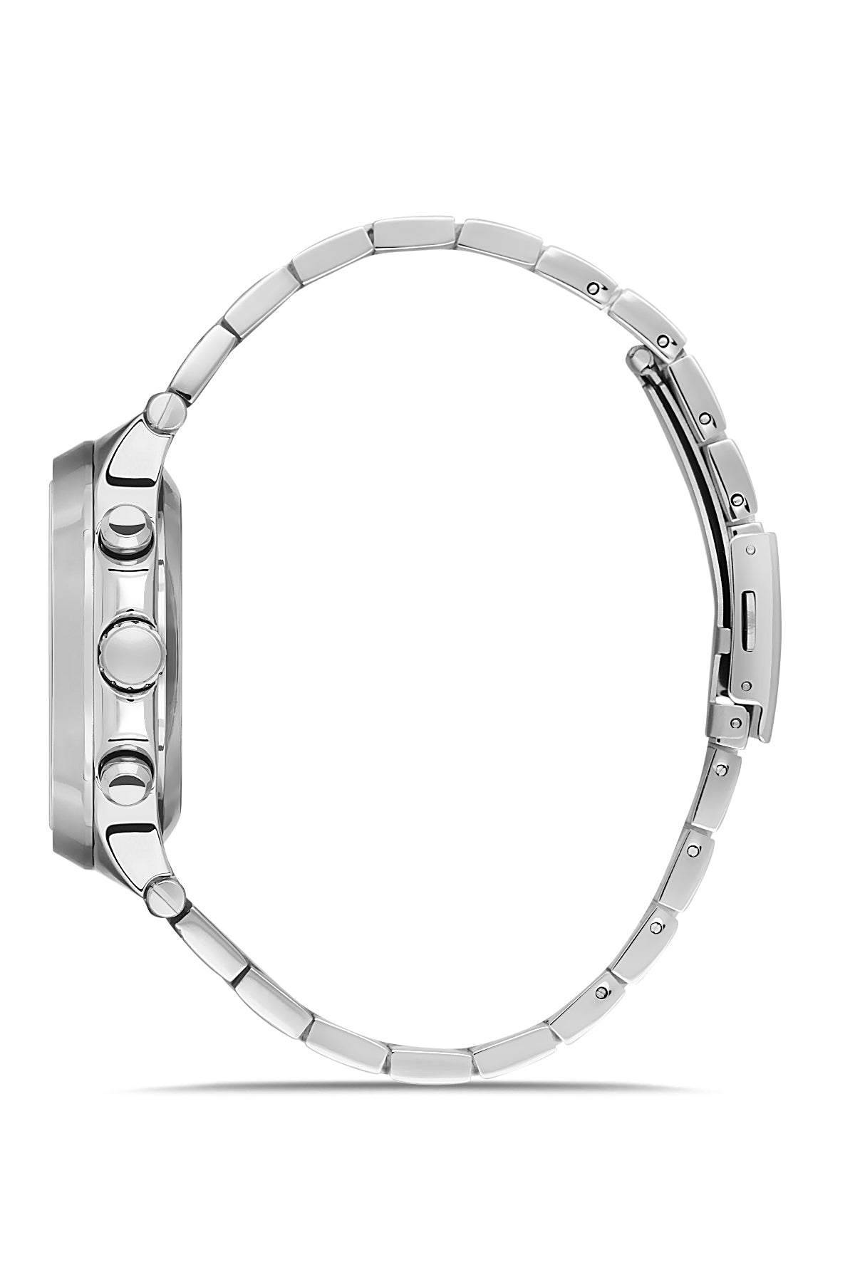 DAVID GUNER Beyaz Kadranlı Gümüş Paslanmaz Masif Çelik Erkek Kol Saati - DG-8522GA-A1