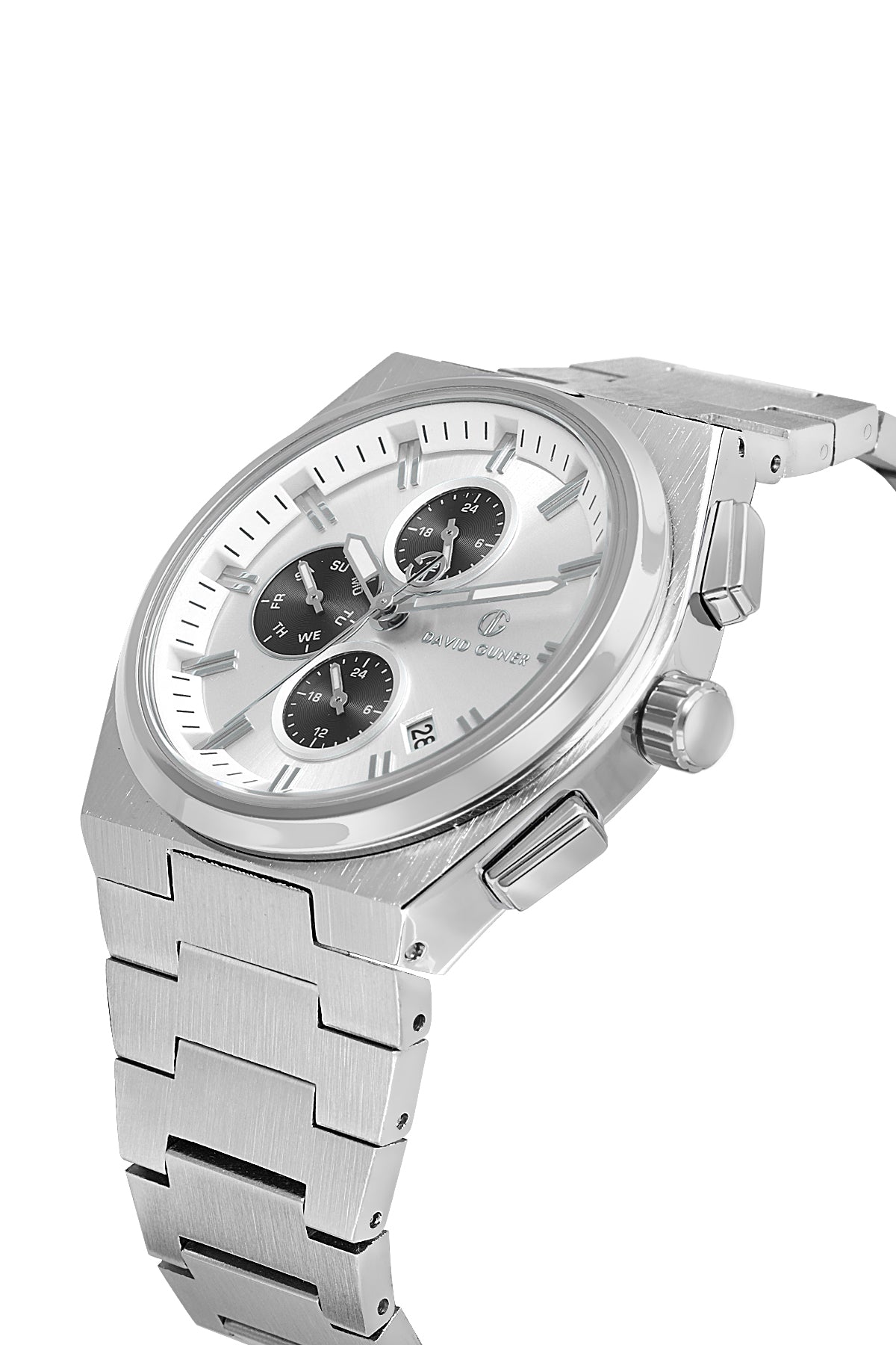 DAVID GUNER Gümüş Kaplamalı Gümüş Kadranlı Erkek Kol Saati - DG-8845GA-A1