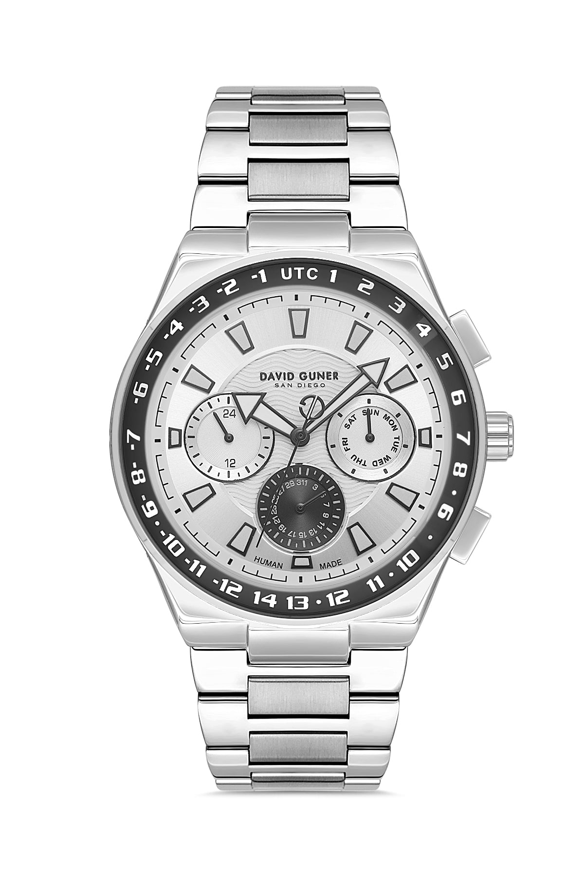DAVID GUNER Gümüş Kaplamalı Gümüş Kadranlı Erkek Kol Saati - DG-8898GA-A1