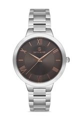 DAVID GUNER GÜMÜŞ KAPLAMALI KAHVERENGİ KADRANLI ERKEK KOL SAATİ - DG-8146GA-A9