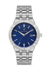 DAVID GUNER GÜMÜŞ KAPLAMALI MAVİ KADRANLI ERKEK KOL SAATİ - DG-8388GA-A3