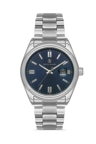 DAVID GUNER GÜMÜŞ KAPLAMALI MAVİ KADRANLI ERKEK KOL SAATİ - DG-8390GA-A3