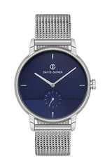 DAVID GUNER GÜMÜŞ KAPLAMALI MAVİ KADRANLI ERKEK KOL SAATİ - DG-8269GC-A3
