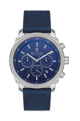 DAVID GUNER GÜMÜŞ KAPLAMALI MAVİ KADRANLI ERKEK KOL SAATİ - DG-8052GB-L3