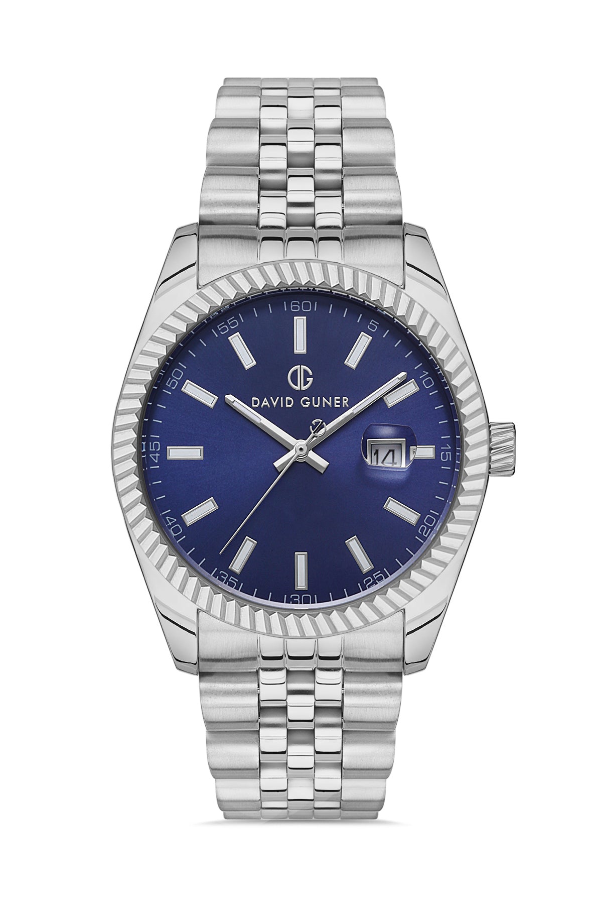 DAVID GUNER GÜMÜŞ KAPLAMALI MAVİ KADRANLI ERKEK KOL SAATİ - DG-8058GA-A3