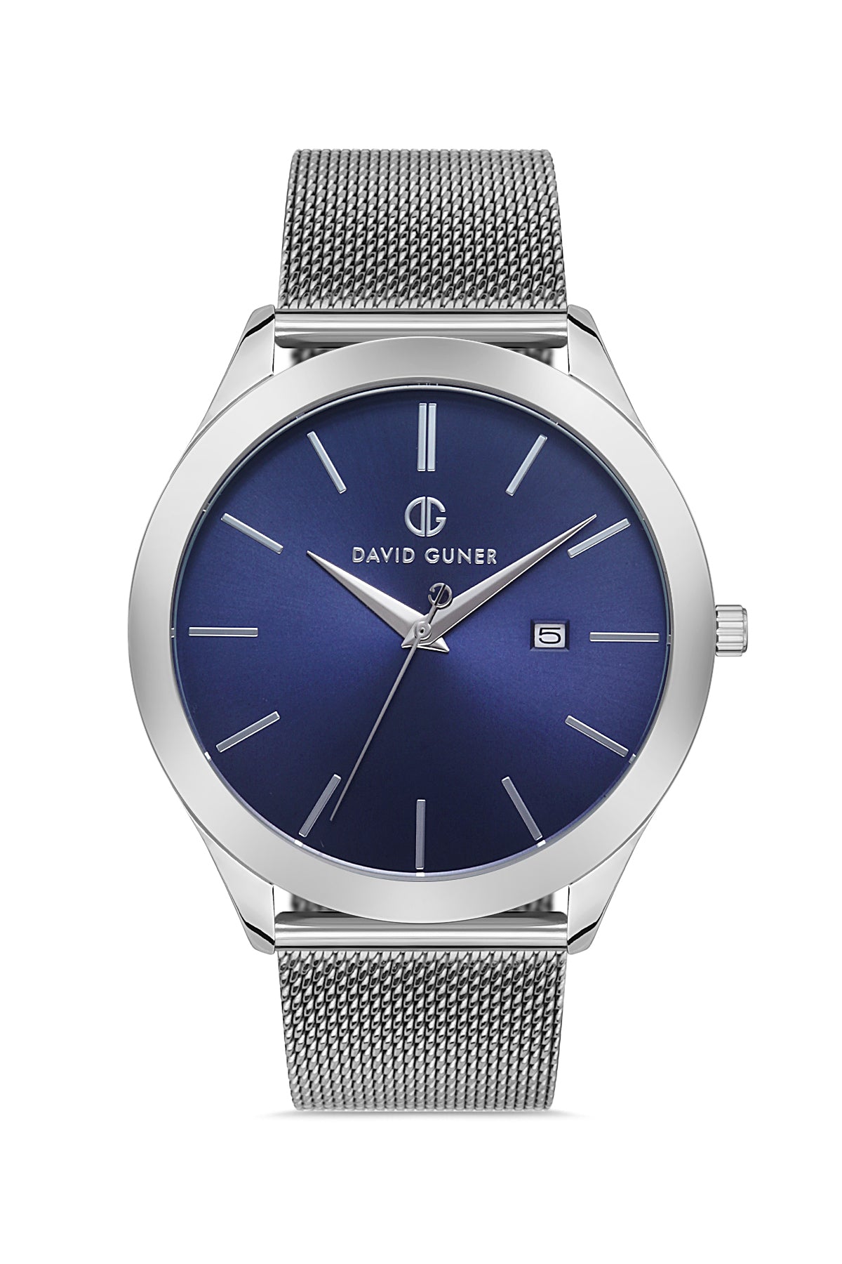 DAVID GUNER GÜMÜŞ KAPLAMALI MAVİ KADRANLI ERKEK KOL SAATİ - DG-8179GC-A3
