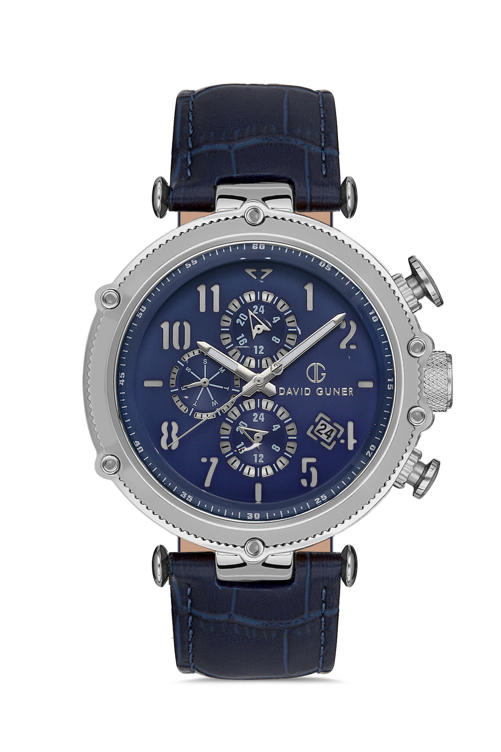 DAVID GUNER Erkek Kol Saati Mavi Kadran Gümüş Kasa DG-8247GB-L3